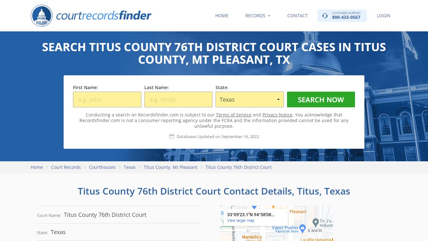 Titus County 76th District Court Case Search - RecordsFinder